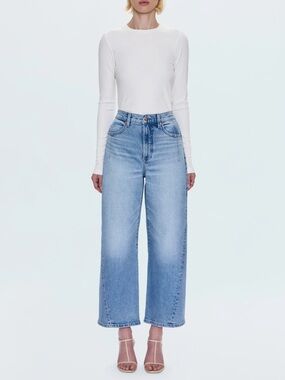 Pistola Kyra High Rise Bowed Ankle Jeans Size 26 Light Terrace Wash Cropped